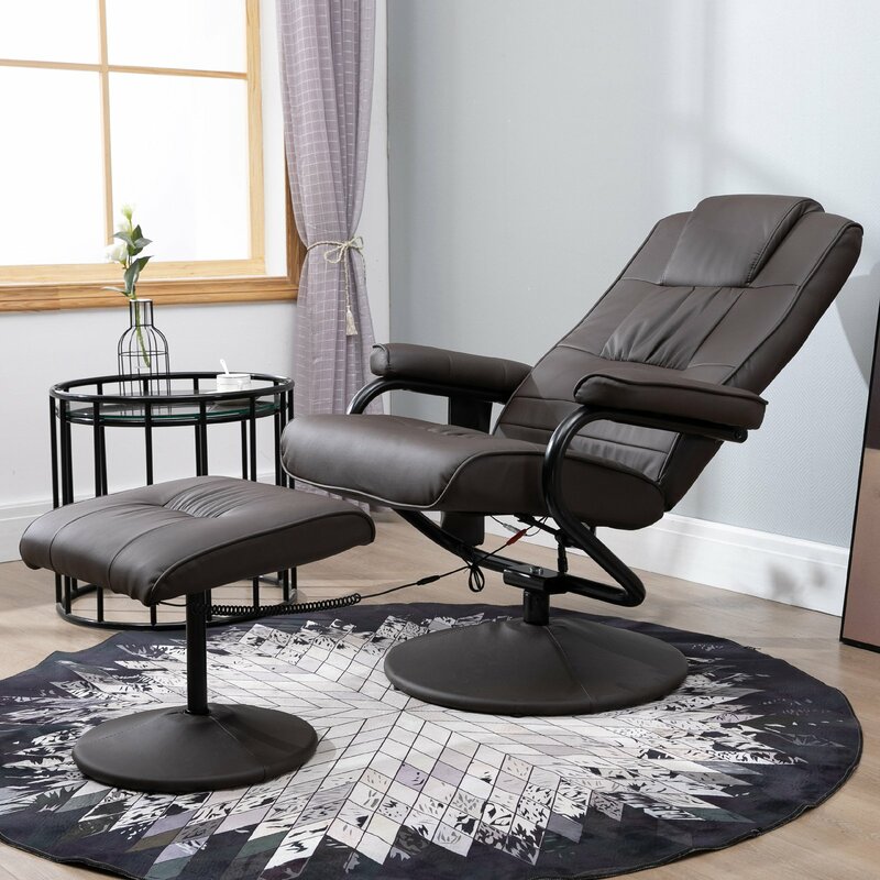 Ebern Designs Reclining Massage Chair with Ottoman & Reviews | Wayfair.ca