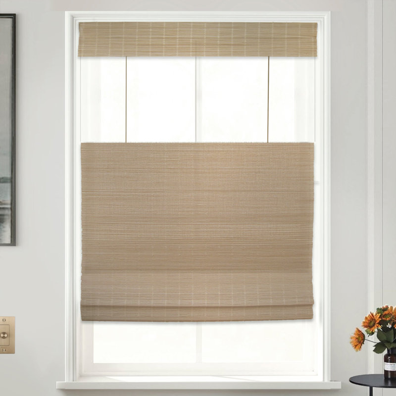 Custom Bamboo Shades _ MODERN _ Top Down Bottom Up Cordless Blind Size: 40"W x 72"L, Color: Camel