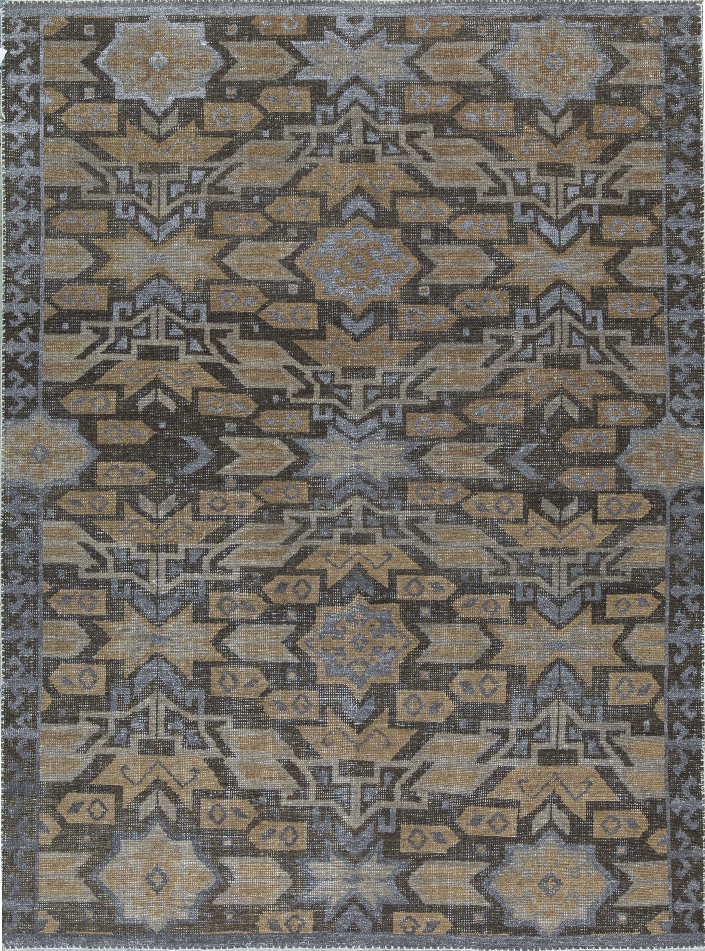 Bokara Rug Co Inc Geometric Hand Knotted Brown Area Rug Wayfair