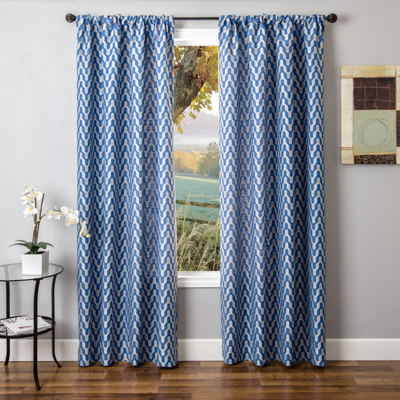 Ebern Designs Arellano Chevron Room Darkening Rod Pocket Single Curtain Panel Reviews Wayfair