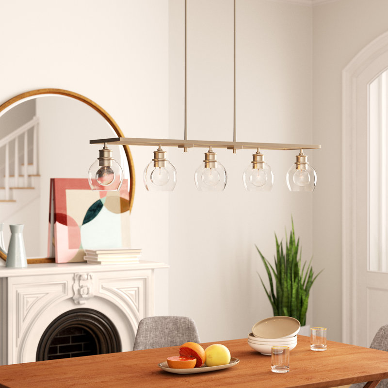 Foundstone Evan 5 Light Kitchen Island Linear Pendant Reviews Wayfair