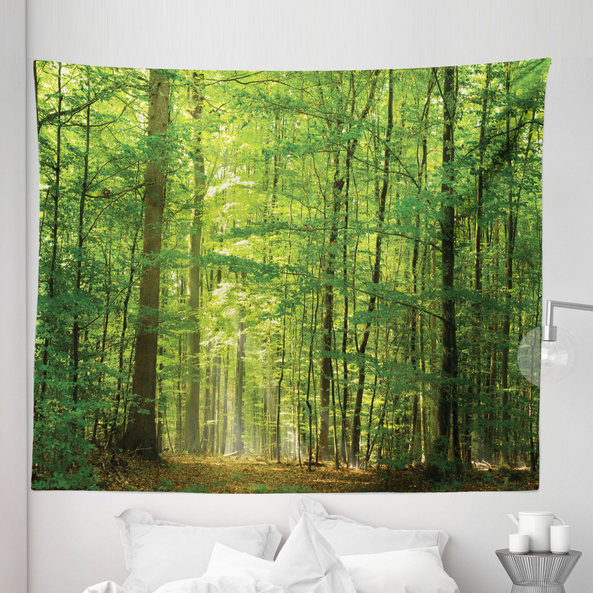Forest Scenery Sunrise Nature Home Decor Tapestry Wall Hanging Mural Bedspread