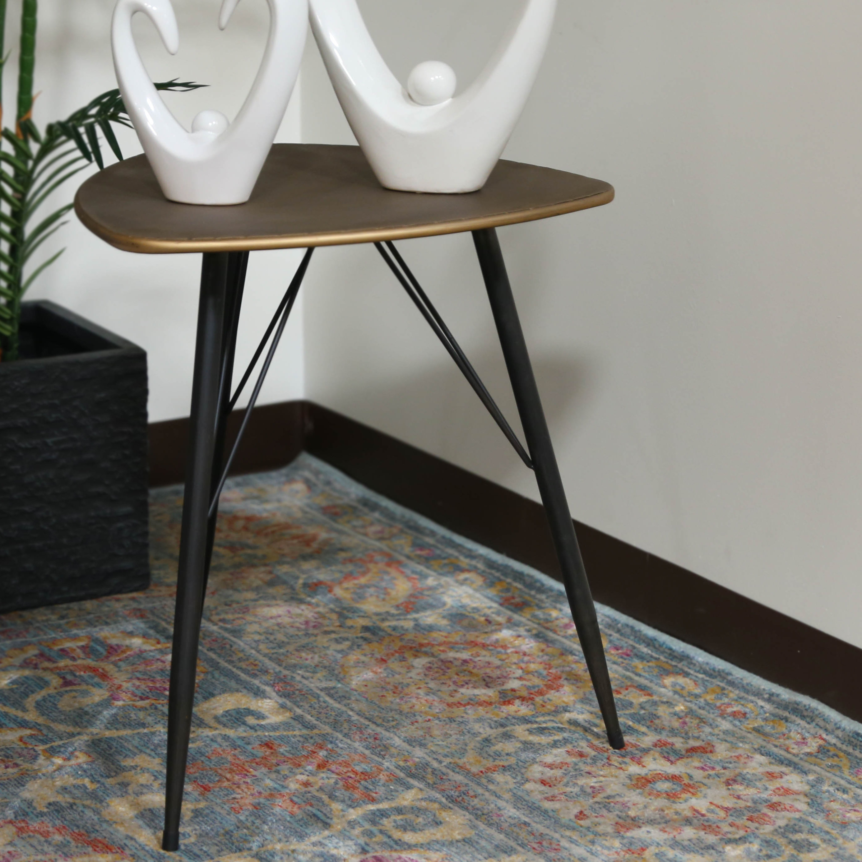 Jase Triangular Metal End Table