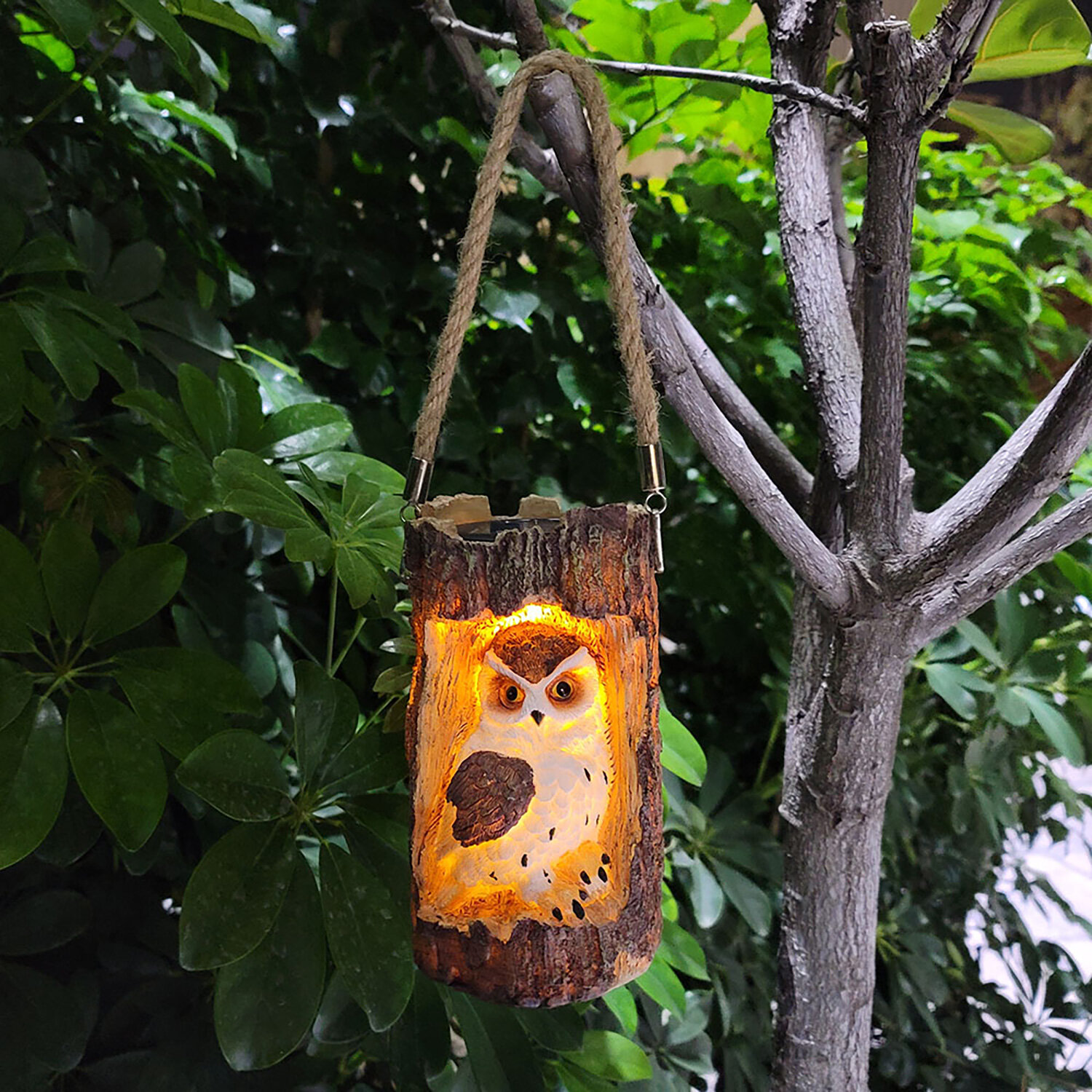 Solar LED Warm Light Stand Owl Garden Landscape Yard Decor Lamp Outdoor  !!