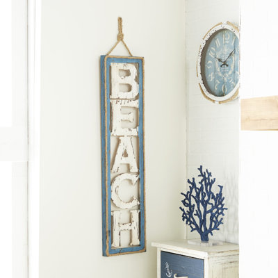Breakwater Bay Belmont Beach Sign Wall Decor Reviews Wayfair
