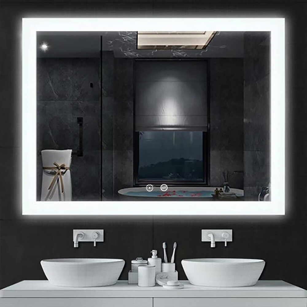 Orren Ellis Rectangle LED Wall Mirror & Reviews | Wayfair