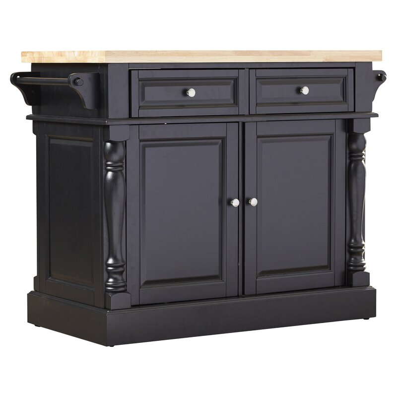 Three Posts Haslingden Kitchen Island With Butcher Block Top