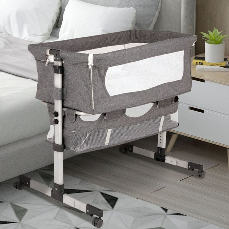 Zoomie Kids 3 In 1 Adjustable Portable Baby Bassinets Bedside Sleeper Crib With Storage Basket Reviews Wayfair