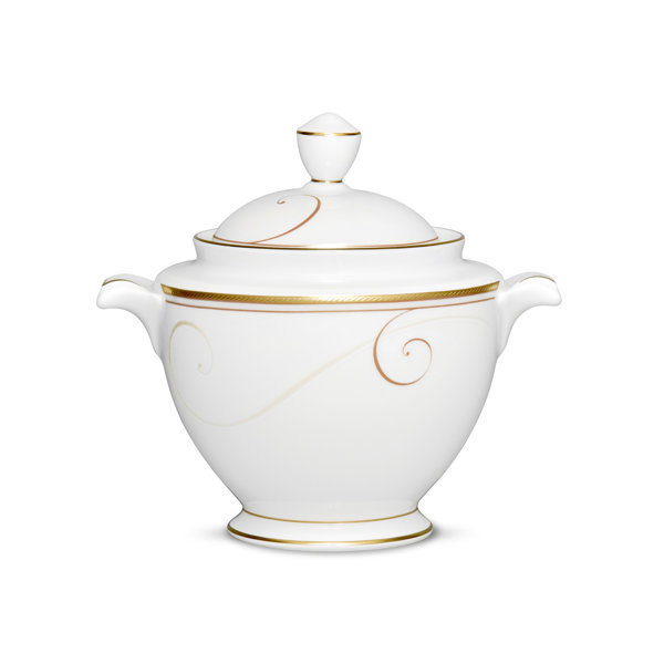 Noritake Golden Wave 8 5 Oz Sugar Bowl With Lid Wayfair