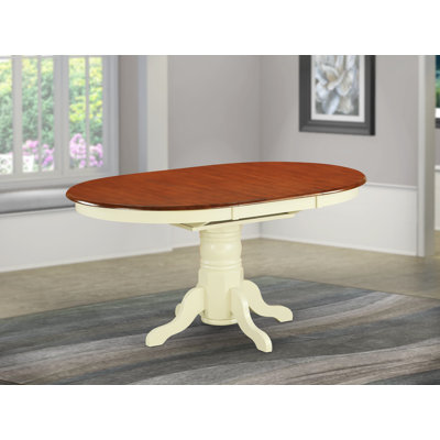 (Legs Only) Emmaline Butterfly Leaf Rubberwood Solid Wood Pedestal Dining Table