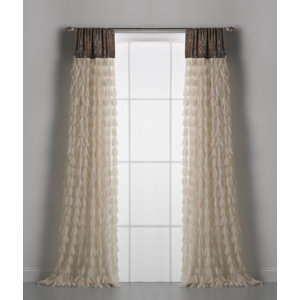 Chichi Solid Semi-Sheer Rod Pocket single Curtain Panels