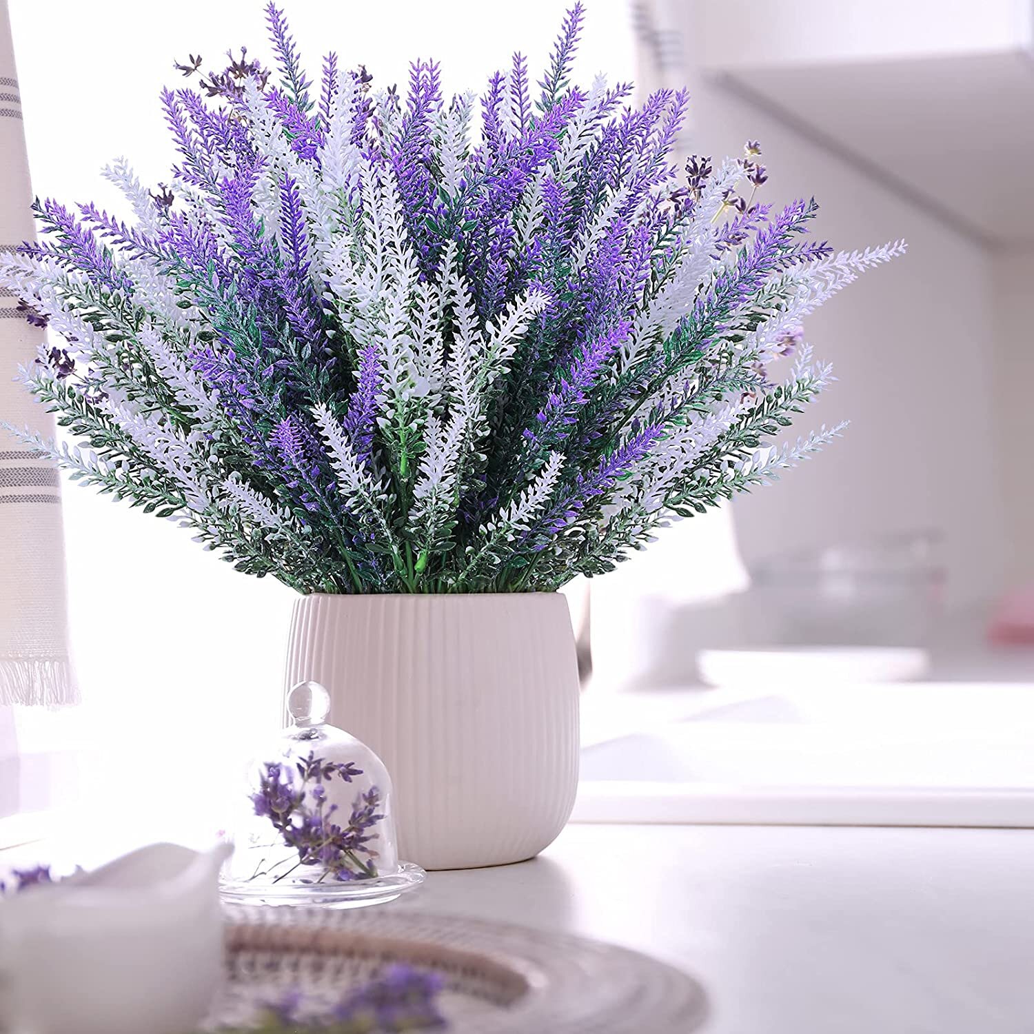 10 Artificial Lavender Fake Flower Bunch Silk Bouquet Home Wedding Party Decor 