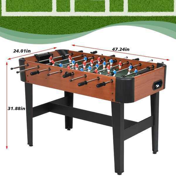 Foosball Table Multi Person Table Soccer Adults Families Recreational Foosball Games Game Rooms Easily Assemble Wooden Soccer Game Table Top w/Footballs Size:50x25x1 Recreational Foosball Games Game