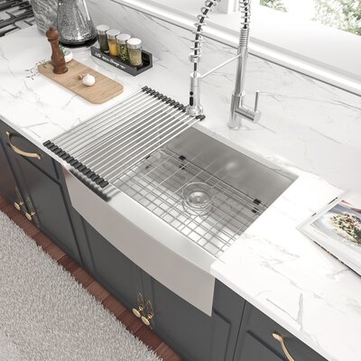 24"L x 21"W Single Bowl Stainless Steel Farmhouse Kitchen Sink