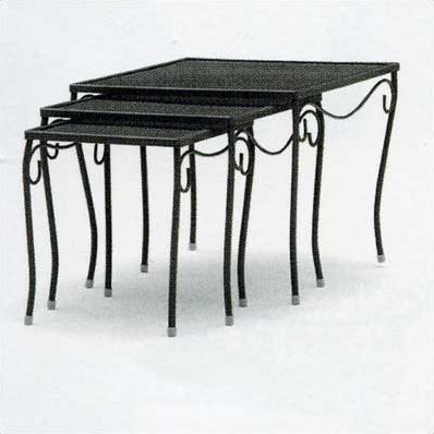 Woodard Mesh Top Occasional Nest Of 3 Wrought Iron Side Table Wayfair Mesh Top Occasional Nest Of 3 Wrought Iron Side Table