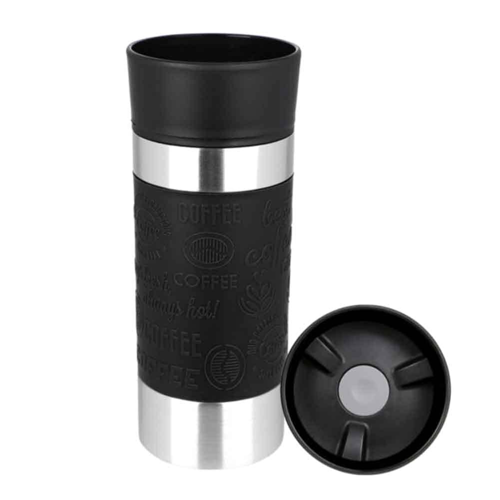 Easy Clean Lid One Hand Operation Bevalig Travel Mug Vacuum Insulated Thermal Stainless Steel Stylish Lightweight Spill & Leak Proof GREY One Click Coffee Flask