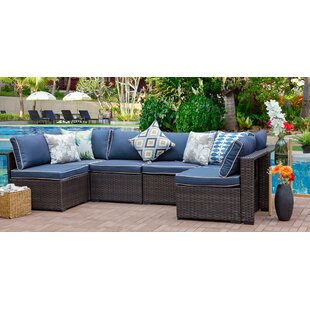 View Holliston 6 Piece Rattan Sectional Set with