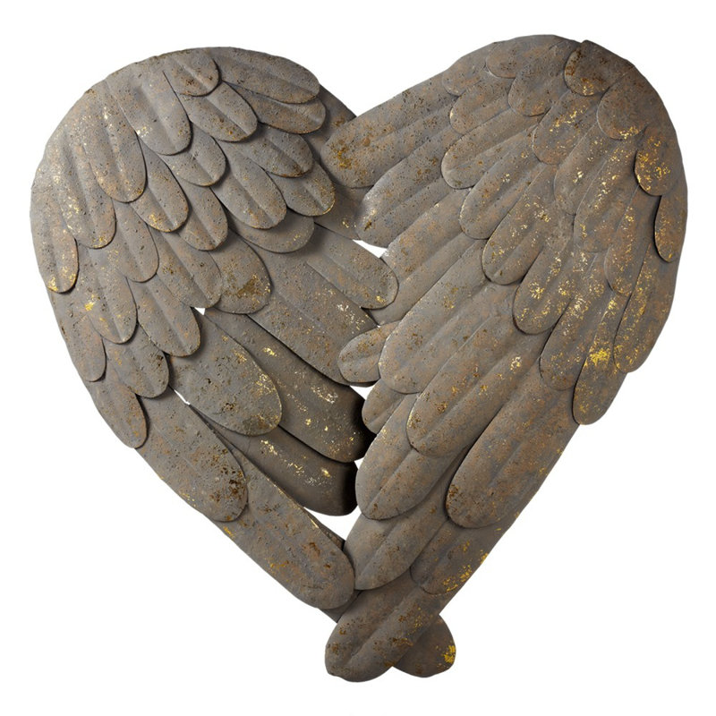 Heart Feather Iron Wall Décor