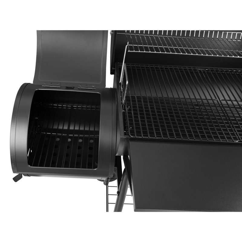 Royal Gourmet 30 Barrel Charcoal Grill With Smoker And Side