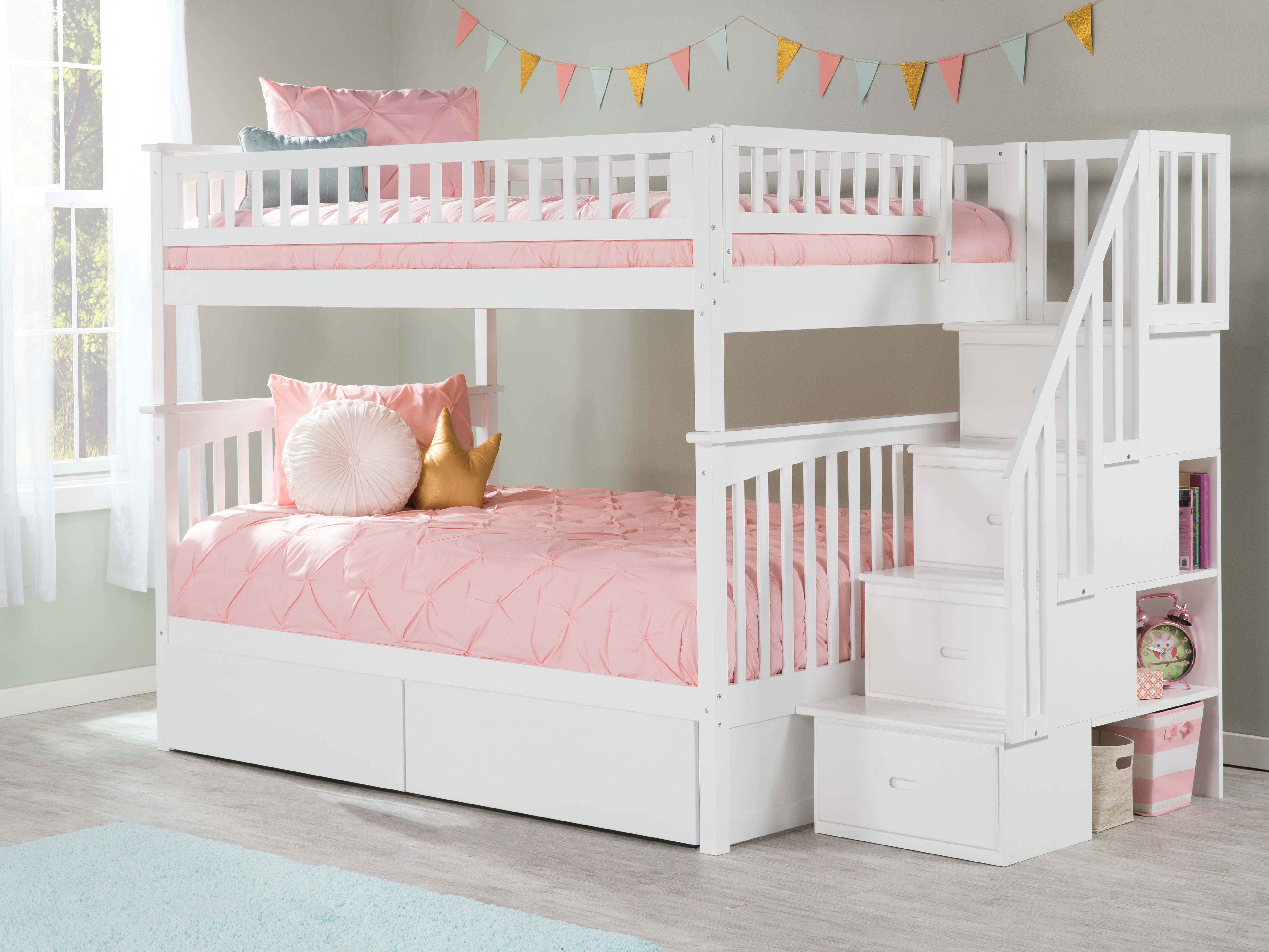 Harriet Bee Abel Full Over Full Bunk Bed With Drawers