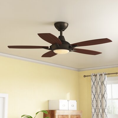 Andover Mills 52 Inch Lilac 5 Blade Led Ceiling Fan Finish Oiled