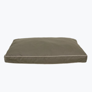 Classic Twill Rectangular Pet Bed in Red with Khaki Cording