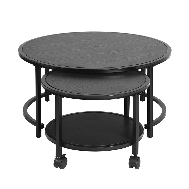 wayfair black round coffee table