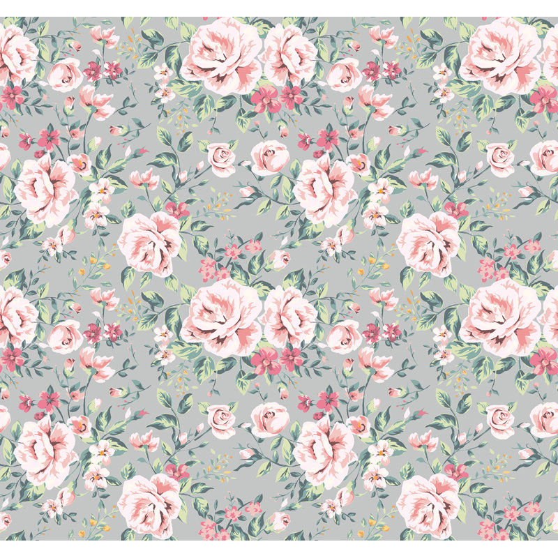 chavez removable vintage nursery floral 4 17 l x 50 w peel and stick wallpaper roll