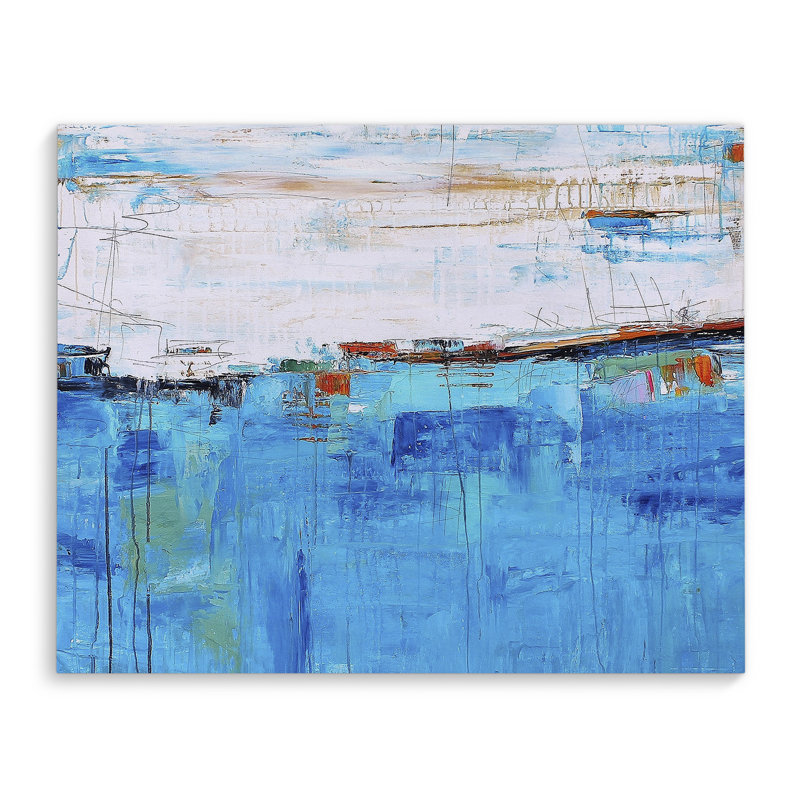 Latitude Run Deep Blue Sea Wrapped Canvas Painting Print Wayfair