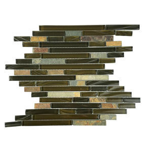 New Era II Random Sized Glass Mosaic Tile in Light Brown