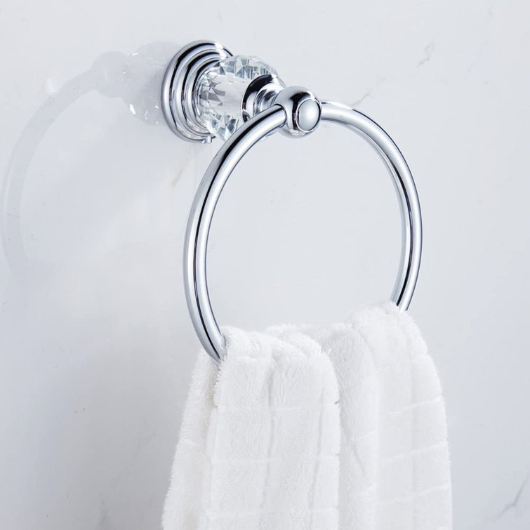 Yip Chrome Crystal Towel Ring Bath Hand Towel Holder Silver Towel Rack Wall Mounted Wayfair
