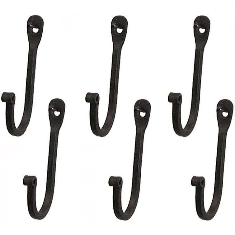 Red Barrel Studio® Single Prong Wrought Iron Hooks – Rustic Curved ...