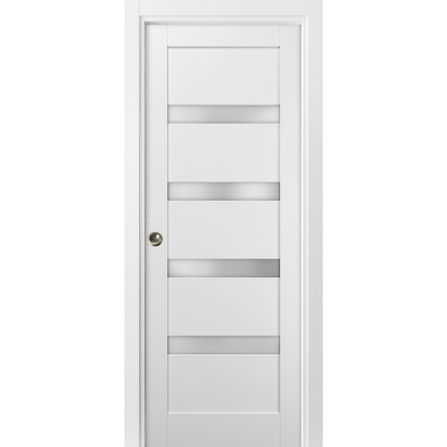 SARTODOORS Quadro Glass Sliding Closet Doors with Installation Hardware
