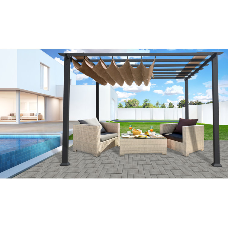 Paragon Outdoor Aluminum Pergola With Canopy Reviews Wayfair