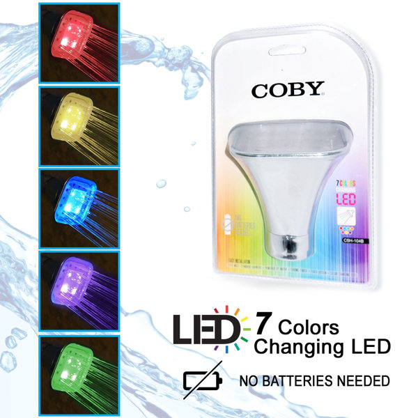 COBY LED Color Changing Full Fixed Shower Head Wayfair