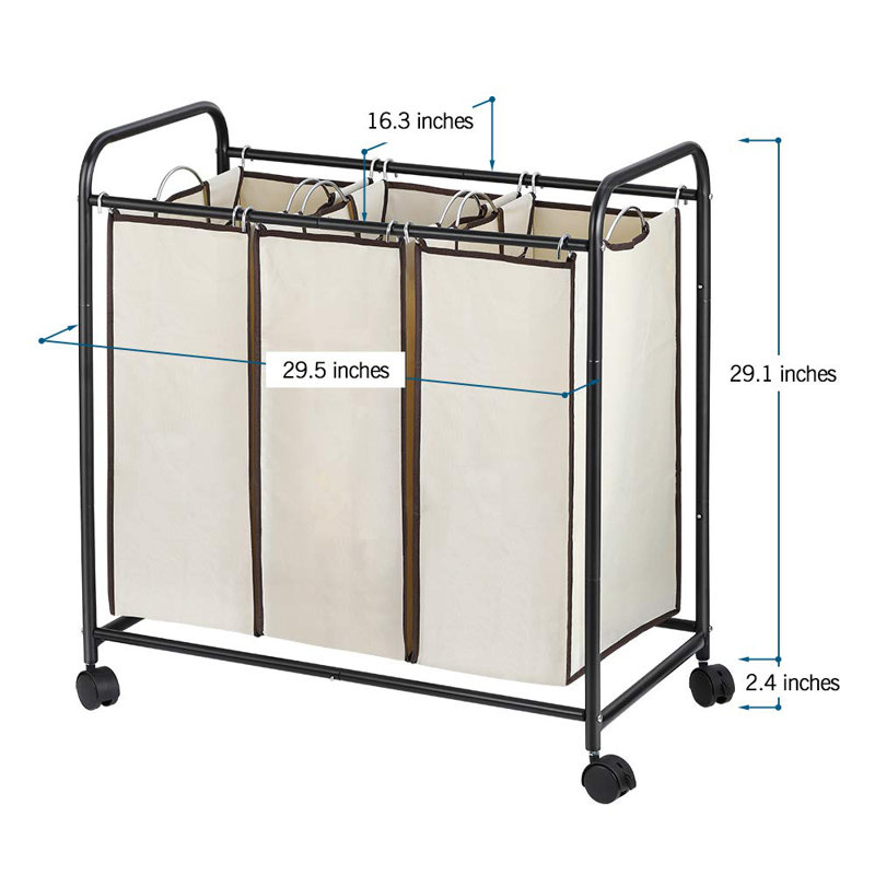 Rebrilliant Nex 3 Bag Cart Laundry Sorter Wayfair