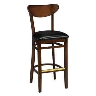 Go to store & view more images Red Barrel Studio Amoroso Traditional Beechwood Moon Shape Back Upholstered Seat Bar Stool
