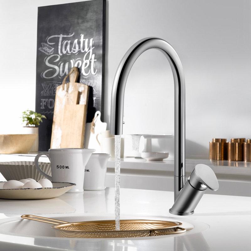 Houzer Oni Hidden Pull Down Single Handle Kitchen Faucet Wayfair