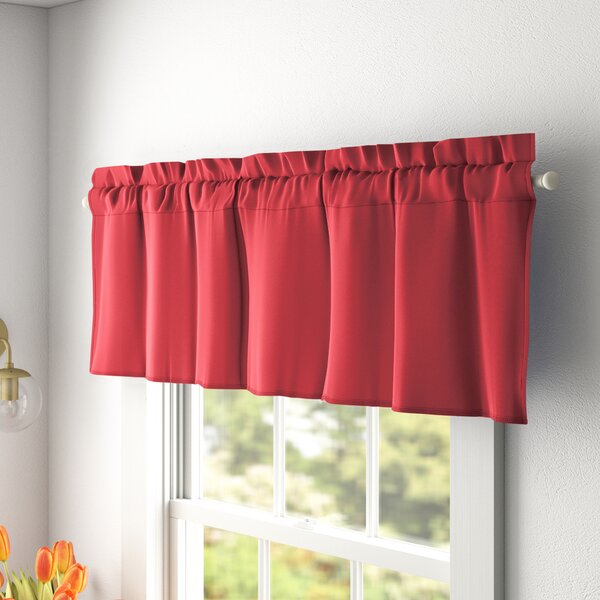 Red Valance Style Selections 55"x17" 55% cotton/45% polyester Brick 