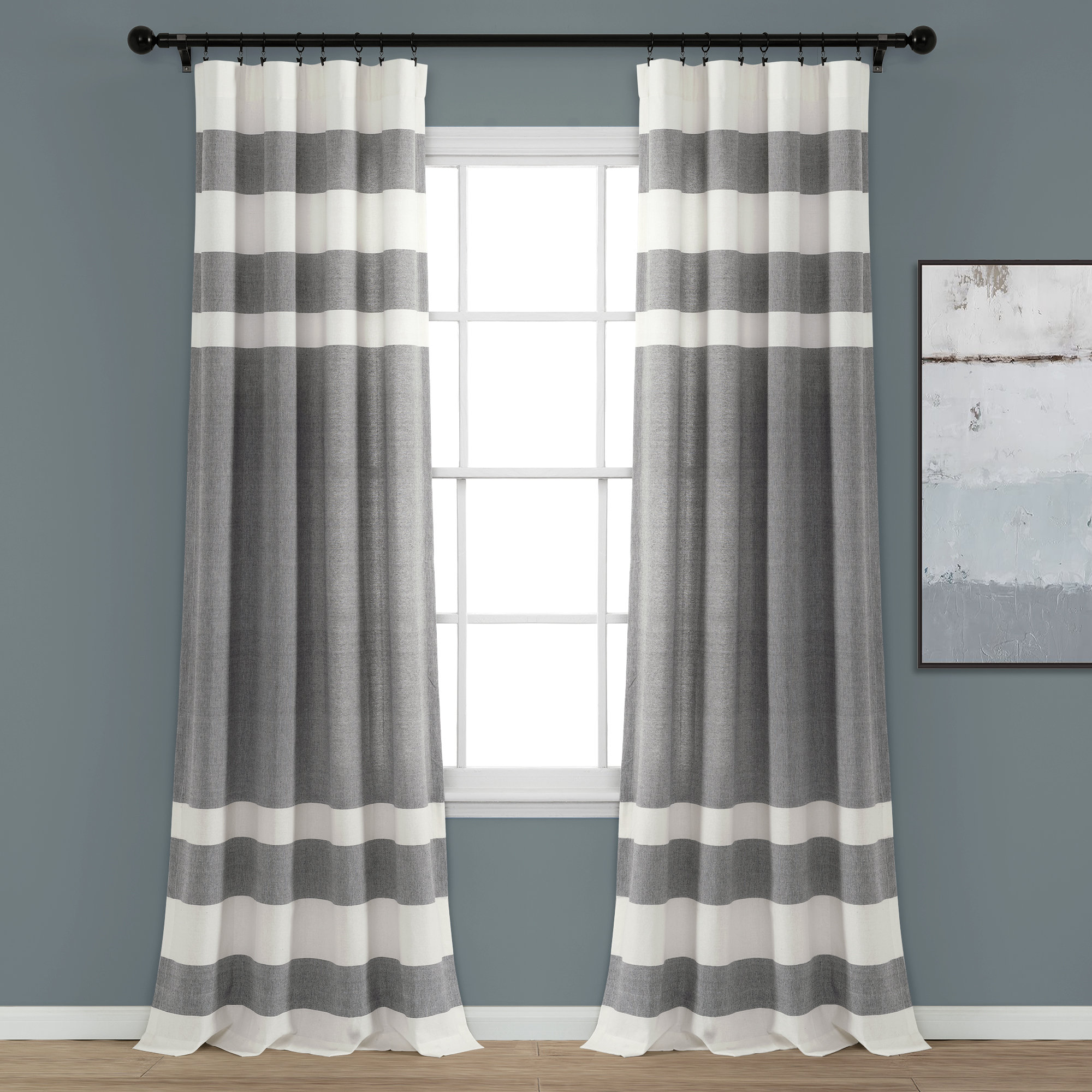 Darby Home Co Furst 100 Cotton Striped Curtain Panels Reviews Wayfair Darby Home Co Furst 100 Cotton Striped