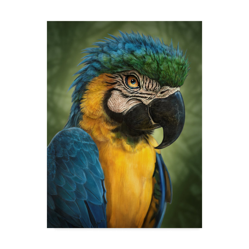 World Menagerie Parrot Totem Acrylic Painting Print On Wrapped