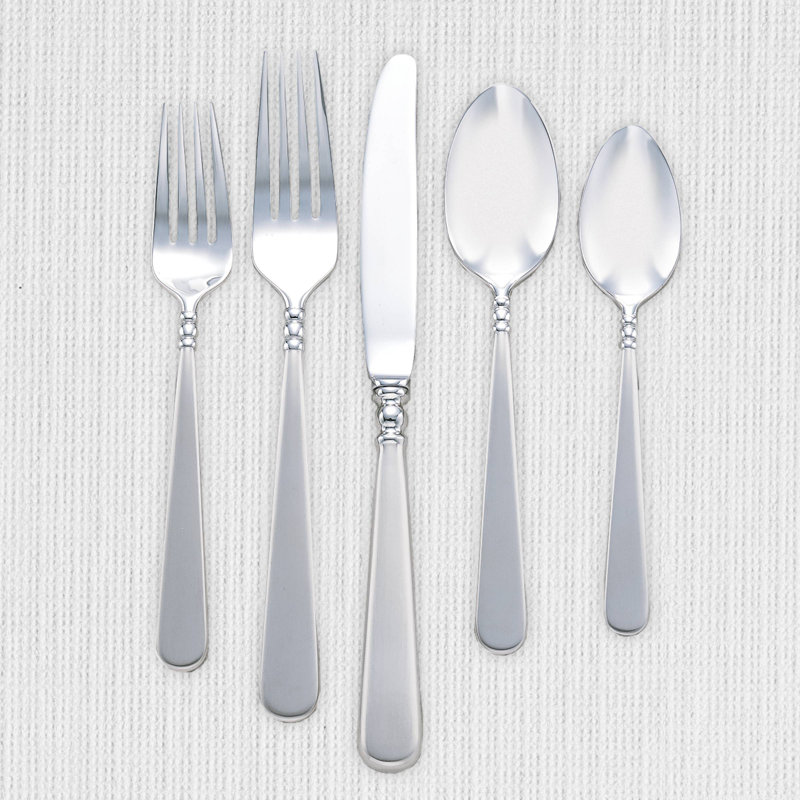 Lenox Pearl Platinum 5 Piece 18 10 Stainless Steel Flatware Set