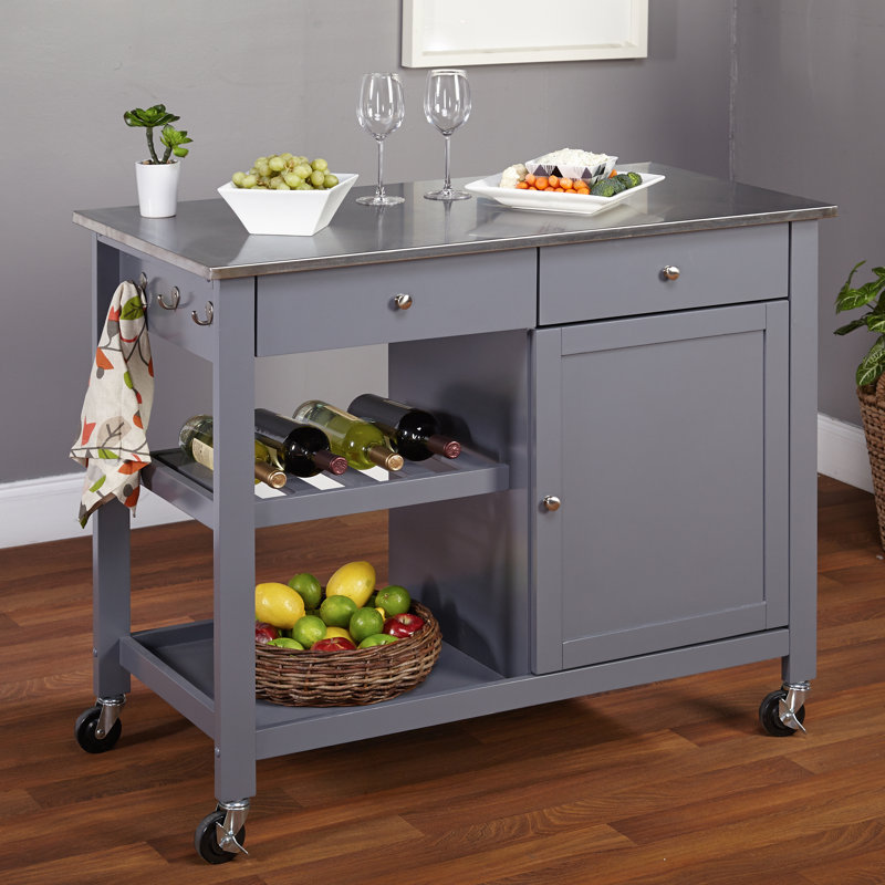 Kitchen Island Cart tms columbus kitchen island with stainless steel top & reviews Kitchen Island Cart tms columbus kitchen island with stainless steel top & reviews