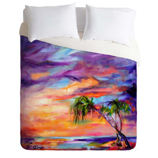 Go to store & view more images East Urban Home Fine Art Florida Palms Beach Duvet Cover Set