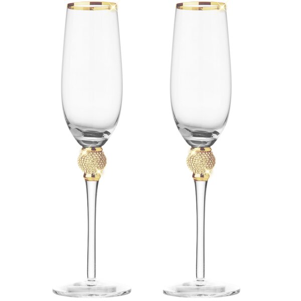 50 Gold Champagne Glasses Tent Style Ivory place cards 4.25" x 1.75 folded 