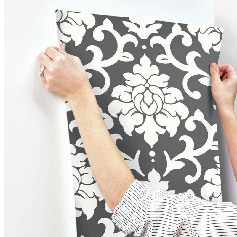 Milford 16 5 L X 20 5 W Damask Peel And Stick Wallpaper Roll Reviews Joss Main