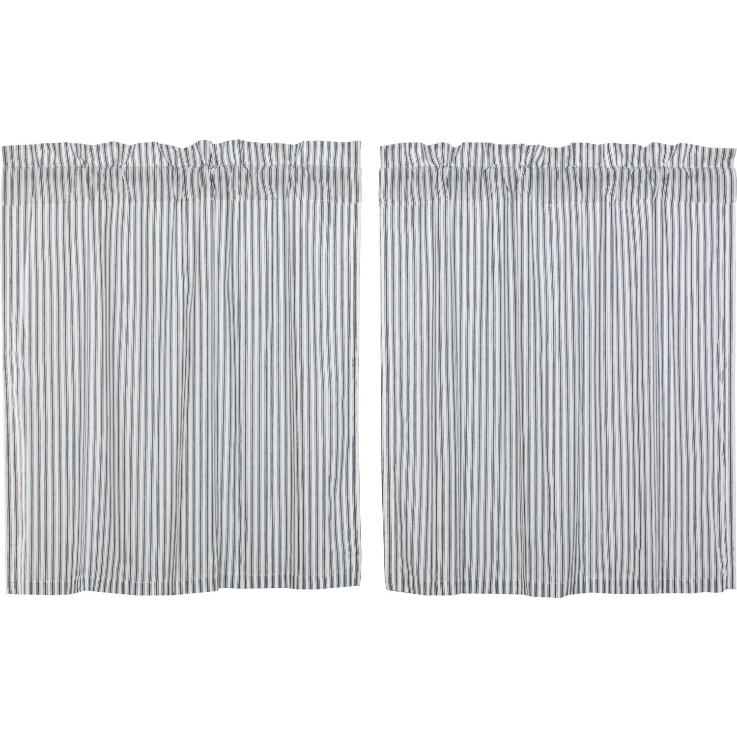 August Grove Surikova Ticking Stripe Tier Kitchen Curtain