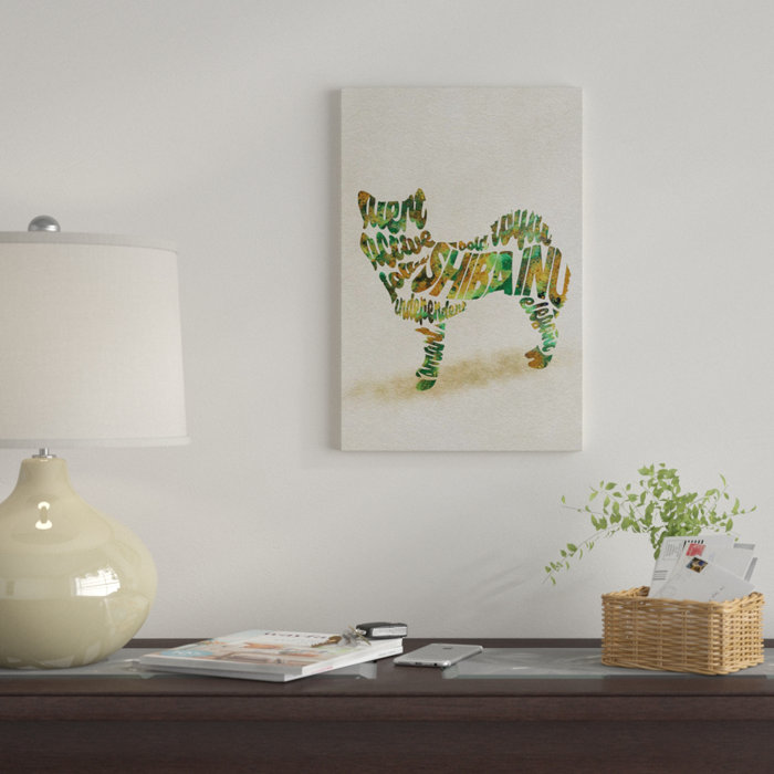 Shiba Inu By Ayse Deniz Akerman Graphic Art Print On Wrapped Canvas