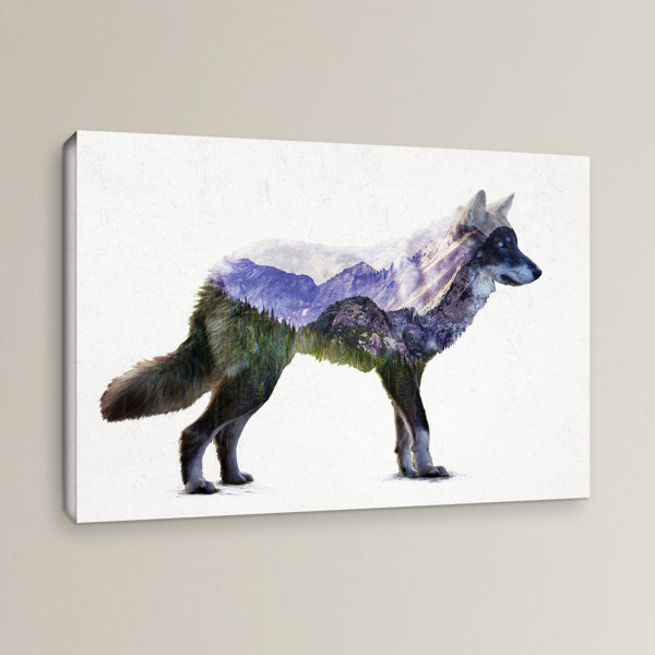 Wrought Studio Rocky Mountain Gray Wolf Painting Print On Wrapped