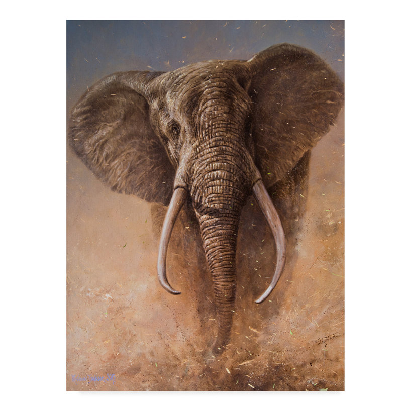 World Menagerie Marching Elephant Acrylic Painting Print On